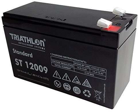 Triatlón AGM batería de 12 V de la batería de plomo 9AH no tejido para la alarma, energía eléctrica de emergencia, vehículos eléctricos