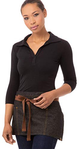 Chef Works Unisex Memphis Waitress Apron, Black, One Size