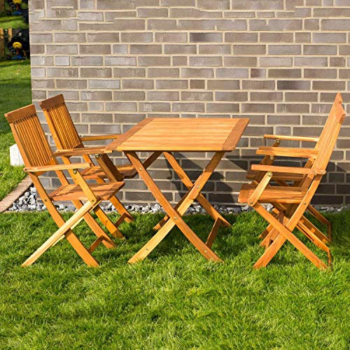 Merschbrock Trade GmbH Gartensitzgruppe, Tisch mit 4 Stühle