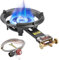 ARC Outdoor-Propanbrenner, einzelner Propanbrenner, Gusseisen, tragbarer Propanbrenner mit 0-20 PSI CSA-Regler und Edelstahl-Schlauch, perfekt für Outdoor-Wok-Brenner