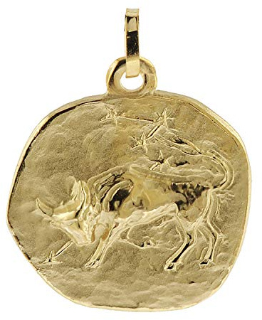 trendor Sternzeichen-Anhänger Stier 333 Gold 20 mm Anhänger Tierkreiszeichen für Damen, Herren und Kinder, Sternzeichen Echtgold, Anhänger Gold, 08982-05