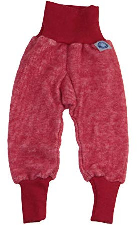 Cosilana Baby Fleece-Hose mit Bund kbT Wolle Bio Baumwolle (Rot Melange, 62/68)