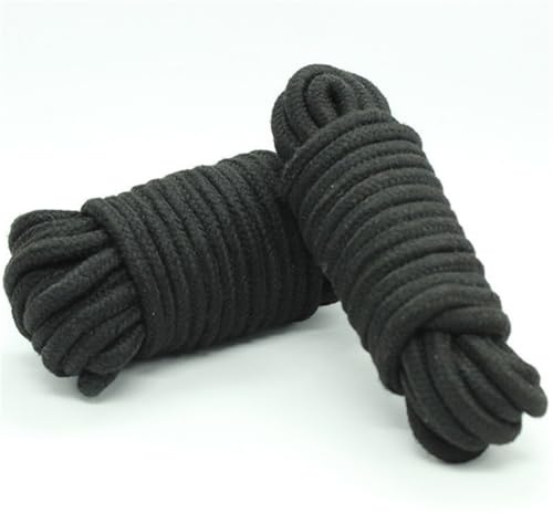 Corde in cotone spesso per il relax, adatte per il corpo, 10 metri. (Nero, 10m)