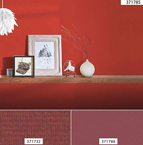 BRICOFLOR Papier peint intissé | Papier peint uni - Papier peint WC, Tapisserie salle de bain - Rouge | Taille 10,05 x 0,53 m = 5.33 m² BR371785P501ETN