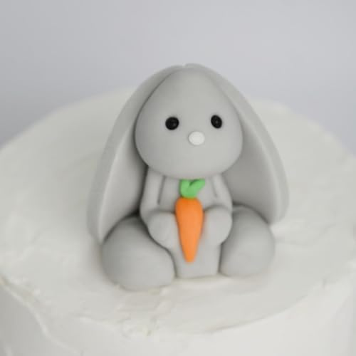 Edible Bunny Cake Toppers-3D Sugar Fondant Figure-Kids Birthday Decorations- Handmade Easter Personalised Present