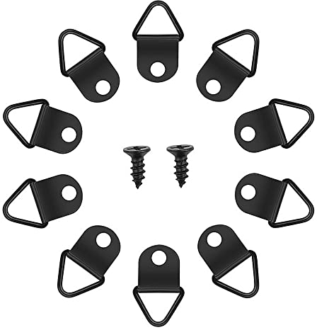 CYIOU 50 Pcs Picture Hooks Kit D Ring Frame Hanging Hangers Wall Bracket Hanger with Screws for Mirrors Paintings Canvas