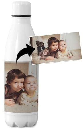 Botella Térmica, Termo de Acero Inoxidable para Agua Personalizada con Foto y Texto | Regalo original Mujer Hombre