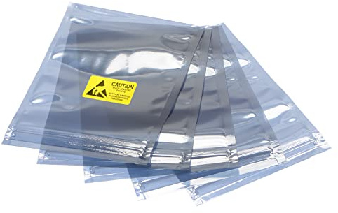 sourcing map Anti Static Bags Shielding Bag 50pcs 4x6inch(10x15cm) Resealable with Labels for Hard Drive HDD SSD