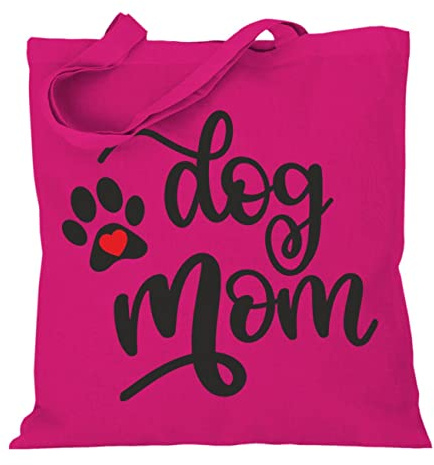 Stoffbeutel Jutebeutel Lange Henkel mit Spruch Dog Mom