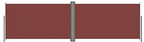 Gecheer Seitenmarkise Ausziehbar Sonnenschutz Sichtschutz Windschutz Seitenwandmarkise Seitenrollo Markise Outdoor-Sichtschutzschirm Balkon Garten Terrasse Braun 180 x (0-600) cm (H x B),Stoff