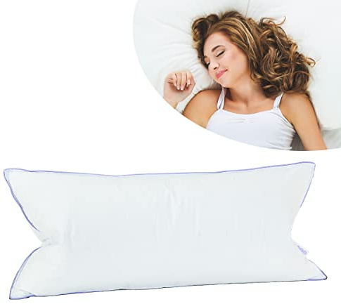 QUQON® Luxus Daunenkissen Premium | 40x80cm | 3-Kammer Kissen | außen 100% Daunen | tierschutzzertifiziert | für Allergiker geeignet | Geringes Gewicht | hervorragendes Mikroklima