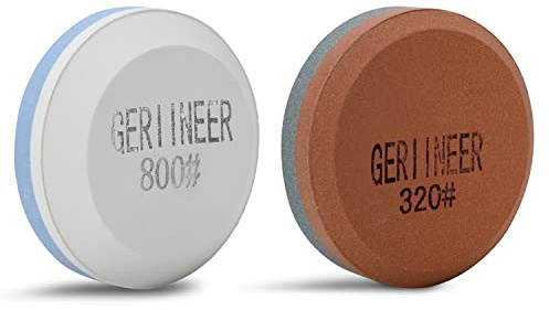 GERIINEER 2-IN-1 Schleifstein Axt und Messer, Schärfer Abziehstein für Messer, Puck Schärfstein für Gartengeräte Küchenmesser Meißel Äxte (2 Pcs#3)