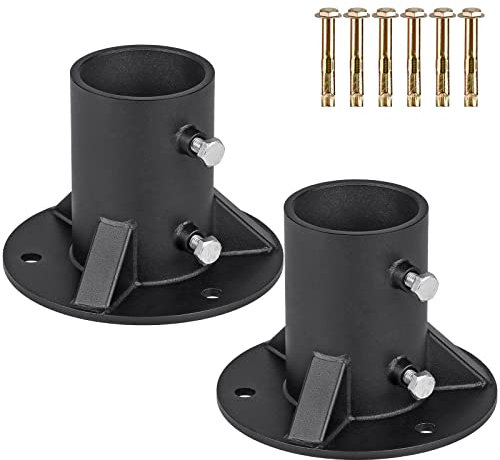 Insaga Round Post Holder, 65mm Round Fence Post Bracket Heavy Duty Round Post Base Support for Chain Link Fence Post/Deck/Railing/Mailbox/Concrete Post 2Packs