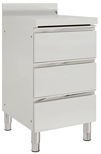 INLIFE Gastro-Küchenschrank mit 3 Schubladen Edelstahl,24.6kg,151179