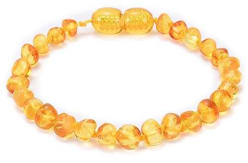 Epinki mm Bernstein Armband für Damen & Herren, Chakra Armband, Tolle Geschenkidee, 15CM (Orange)