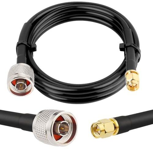 MOOKEERF N maschio a SMA maschio cavo 1,5 m, SMA a N cavo 50 ohm ultra bassa perdita KMR240 cavo coassiale