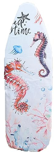 XNSHUN Bügelbrettbezug Bügeltischbezug, Extra Dick Klassischer Baumwollbezug Mit Elastischem Gummizug, Extra Dampfdurchlässig Bügelbrettbezug Für Dampfbügelstation/Dampfbügeleisen, 140x50cm (Stil G)