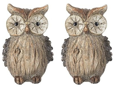 Ideen mit Herz Deko-Figuren Eulen | 9 cm hoch, 6 cm breit, 5,5 cm tief | 2 Stück