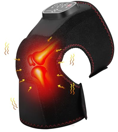 Heated Knee Massager - Cordless Rechargeable Heated Knee Pads, 3 Adjustable Vibration & Temperature, Heating Vibration Massage for Relaxing Knee Shoulder Elbow, Relieve Joint Pain, Arthritis