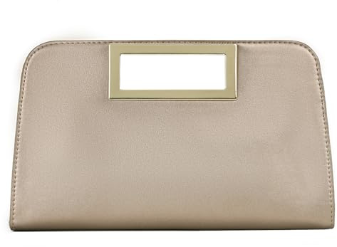 VASCHY Clutch Damen, Mode Schultertasche ELegant Handtasche Umhängetasche Vegan Leder Wristlet Clutch Crossbody für Hochzeit Freizeit Party Golden