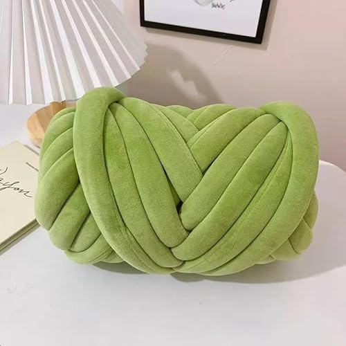 RZXBB Armstricken Wolle 500g, Wolle Zum Stricken,Riesenwolle Handgestricktes Wollgarn, Länge Ca 25M,DIY Klobiges Dicke Wolle Garn Decke Für Riese Klobig Sticken Werfen Sofa Decke Blanket (Grün)