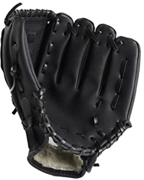 Sosoport 12 5-Zoll-softballhandschuh mit PVC-gepolsterter Handfläche für Linkshänder Schwarz L Korbgeflecht-Design für Baseball Softball Extra