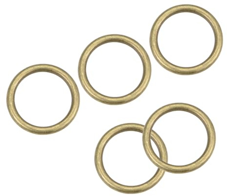 METALLIXITY Metall O Ring Schnallen (20mm ID 3mm Dicke) 5Stk Geschweißt Zinklegierung Runde Ringe - für Handwerk Basteln Taschen Geldbörsen Bronze Ton