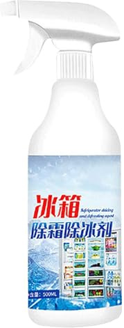 Removedor de escarcha para congelador, spray descongelador para frigorífico,Spray interior limpiador de refrigeradores de 500 ml - Solución limpiadora para refrigeradores, descalcificador líquido de c
