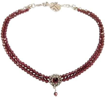 Alpenflüstern Trachten Glamour-Kropfkette Helena - nostalgische Trachtenkette enganliegend, Kropfkette elastisch, Damen-Trachtenschmuck, Samtkropfband (in traditionellen Farben) DHK333