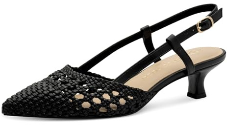 MARCO TOZZI Damen Slingpumps Spitz Kleiner Absatz, Schwarz (Black), 41 EU