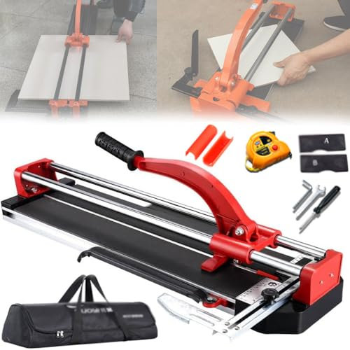 JOSBY Tagliapiastrelle Manuale da 60 Cm, Tagliapiastrelle per Pavimenti in Ceramica Porcellana, Spessore di Taglio 0,5-1,0 Cm E Binario Solido da 2 Cm, con Piedini di Supporto, per Pareti