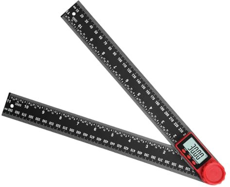 Fenteer Goniometro Digitale, Righello Angolare, Misurazione Angolare, Goniometro, Strumento di Misurazione Angolare per Falegnami, Costruttori, Falegnami, 300MM