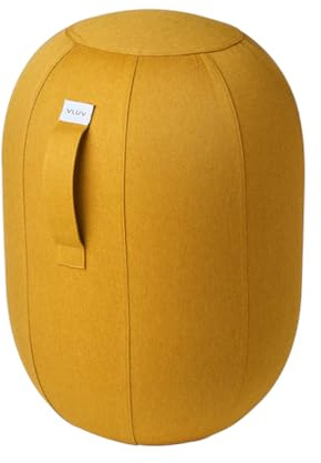VLUV KAPSUL LEIV balancekapsel, luftfylld sittpall, ergonomisk, LEIV överdrag, utrymmesbesparande, universalstorlek M, mustard, med handpump