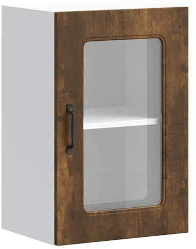 vidaXL Küchen-Hängeschrank mit Glastür Kalmar Räuchereiche Holzwerkstoff