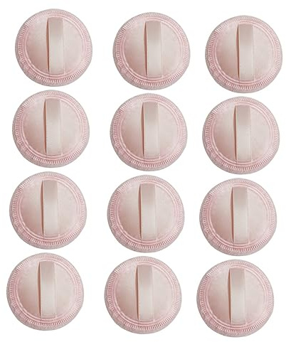 minkissy 20 Piezas Borla de Terciopelo para Polvos Accesorio para Borlas de Polvo Flexibles para Maquillaje
