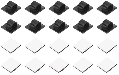 QUARKZMAN 200 Stück Selbstklebende Kabelclips Schwarzer Kabelclip Draht Halter Organizer Wand Kabelmanagement Kabelorganisation für Schreibtisch Wand Kabelbündel