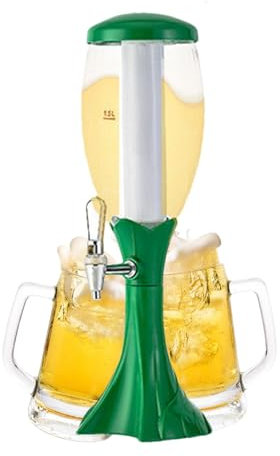Torre de cerveza - Dispensador de licor con tubo de hielo y grifo | Dispensador de cerveza de mesa, dispensador de bebidas de agua, dispensador de torre luminosa para uso en bares domésticos