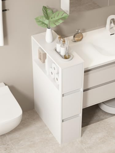 RDWQDGJG Bewegliches Lagerregal, schmaler Bauernschrank aus Kunststoff für Bad und Küche. Ideal für Schlafzimmer und Wohnzimmer. (30 x 6)