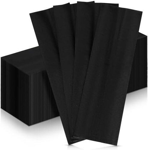 Zhehao 200 Pcs Kraft Paper Bags Kraft Churro Bags Grease Silverware Sleeves for Resistant Utensils Cutlery Cookies Bakery Candy Treats (Black)