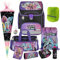 Pridera Scooli Schulranzen Mädchen 1.Klasse EasyFit (10tlg. Set mit Sporttasche Brotdose Trinkflasche Schultüte N, Regenhülle gratis, Monster High)