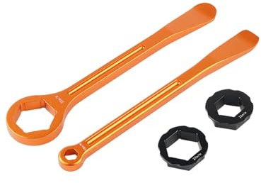 NICECNC Set di chiavi a leva per pneumatici arancioni, Compatible with Husqvarna TC125-250 FC250-450 2014, TX300 FC250-450 FX350-450 2017-2018, TC125-250 FC250-450 2015-2018, TC125-250 FC250-450