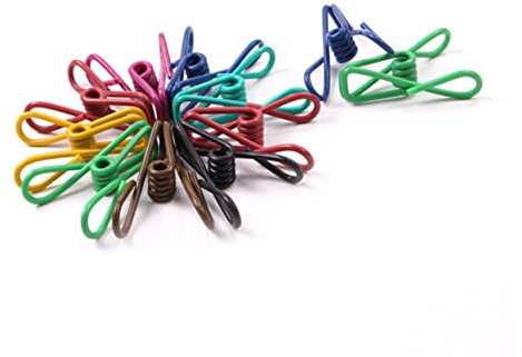GLEAVI 40 Piezas Pinzas para Ropa De Unidades Pinzas para Toallas y Ropa De Acero Recubiertas De PVC Colores El Jardín o Balcón