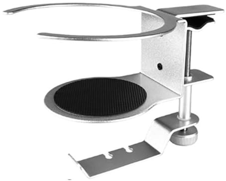 dwxnauixl Portavasos de Escritorio, envío de instalación, portavasos 2 Pulgadas Debajo la, Material Resistente para Oficina, Accesorios Zhuo, Plata