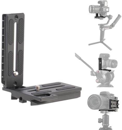 FOTGA L Bracket Vertical Camera Quick Release Plate for Zhiyun Crane 2 3 LAB Weebill 2 3 Weebill-S Gimbal Stabilizer for DJI Ronin SC2 RS2 RS3 RS4 Compatible with Manfrotto Tripod Ball Head