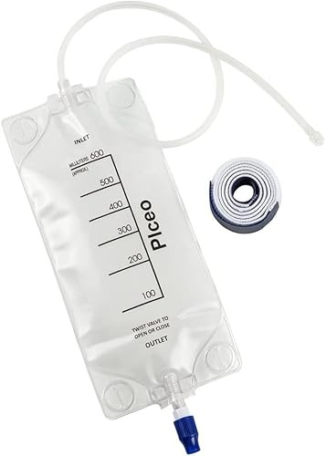 Depot with Clear 600ml Drainage Bag, Twist Drain Valve, 24 Inch Tubing,nephrostomy Bag (5 Pack)