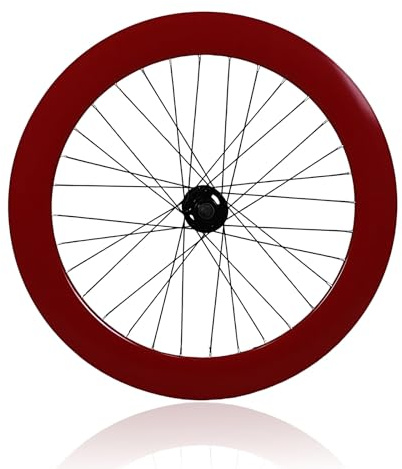 700C Fixed Gear Fahrrad-Laufradsatz 70mm Höhe Aluminiumlegierung Vorder- Und Hinterrad 100mm/120mm V-Brake Lager-Naben Für 23C-Reifen Rennrad(Red,Front)