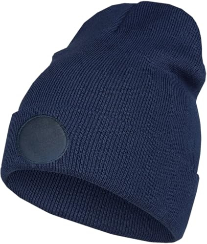 Hatstar Patch Beanie Mütze | Damen, Herren Feinstrick Mütze | Wintermütze Strickmütze für Frauen Männer Unisex | Cuffed Hats Weich & Warm