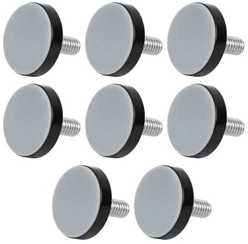 Stuhlgleiter, 8 Stück Möbelgleiter für Stühle mit M6 Gewinde | Teflongleiter zum Schrauben, 20mm Durchmesser, Stellfüße zur Höhenverstellung