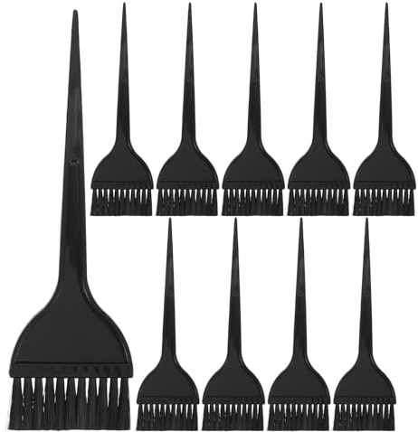 Juego de Pinceles para Teñir el Cabello 10piezas de Plástico Negro | Mezcla Rápida, Limpieza Fácil, Uso en Casa y Salón, para Usuarios Personales y Profesionales