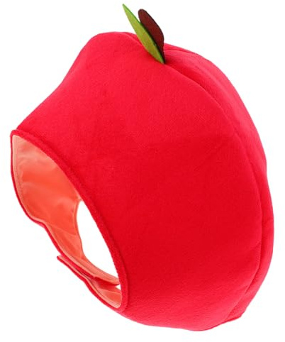 Parliky Funny Apple Hat Adult Fruit Costume Headgear for Halloween Party Teens Men Women Reusable Easy-clean Cartoon Photo Prop with Detailed Craftsmanship for Creative Roleplay and